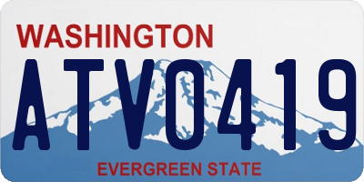 WA license plate ATV0419