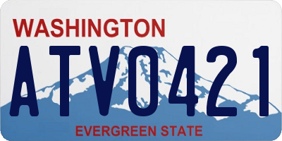 WA license plate ATV0421