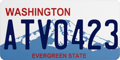 WA license plate ATV0423