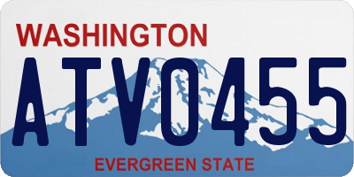 WA license plate ATV0455