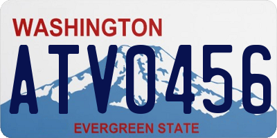WA license plate ATV0456