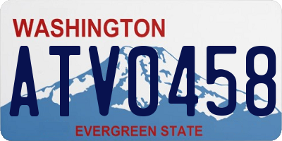 WA license plate ATV0458