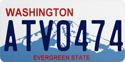 WA license plate ATV0474