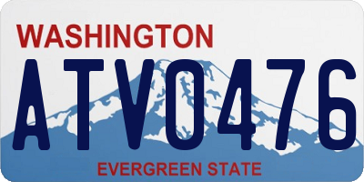 WA license plate ATV0476