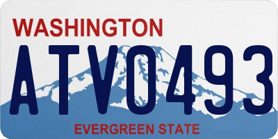 WA license plate ATV0493
