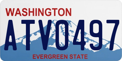 WA license plate ATV0497
