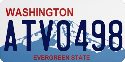 WA license plate ATV0498