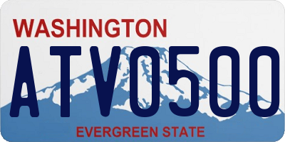 WA license plate ATV0500