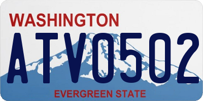 WA license plate ATV0502