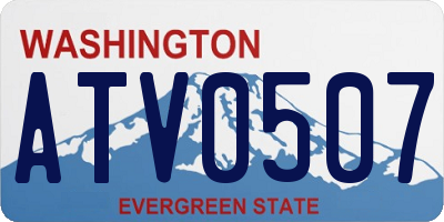 WA license plate ATV0507