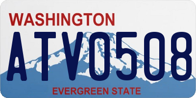 WA license plate ATV0508
