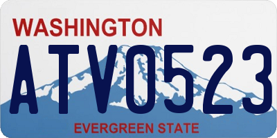 WA license plate ATV0523