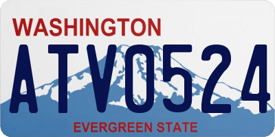 WA license plate ATV0524