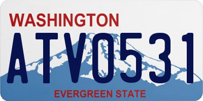WA license plate ATV0531