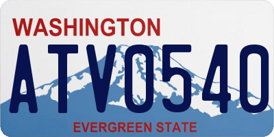 WA license plate ATV0540