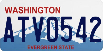 WA license plate ATV0542