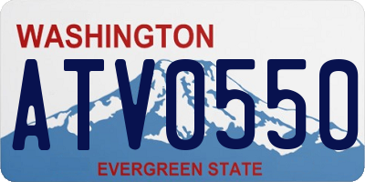 WA license plate ATV0550