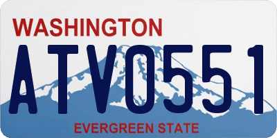 WA license plate ATV0551