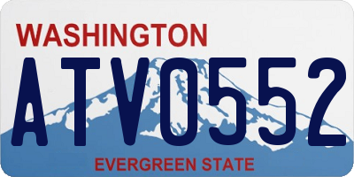 WA license plate ATV0552