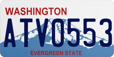 WA license plate ATV0553