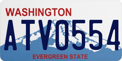 WA license plate ATV0554