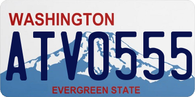 WA license plate ATV0555