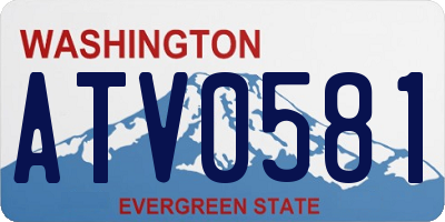 WA license plate ATV0581