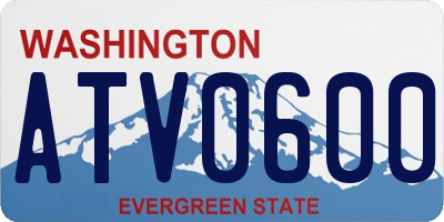 WA license plate ATV0600