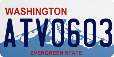 WA license plate ATV0603