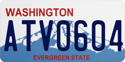 WA license plate ATV0604