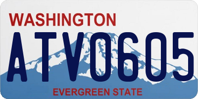 WA license plate ATV0605