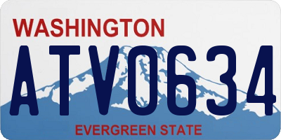 WA license plate ATV0634