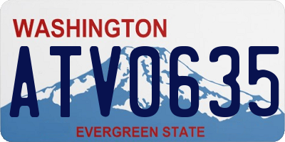 WA license plate ATV0635