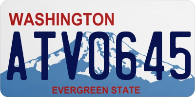 WA license plate ATV0645