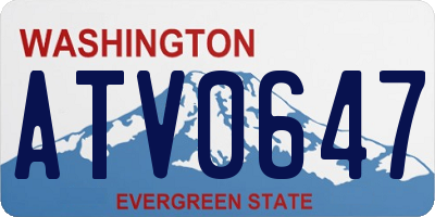 WA license plate ATV0647