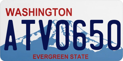 WA license plate ATV0650