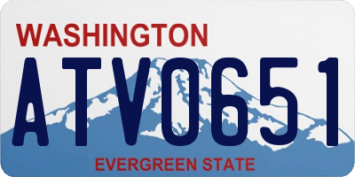 WA license plate ATV0651