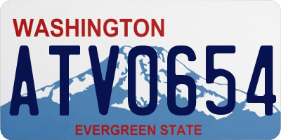 WA license plate ATV0654
