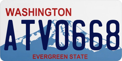 WA license plate ATV0668