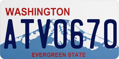 WA license plate ATV0670