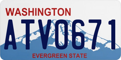 WA license plate ATV0671