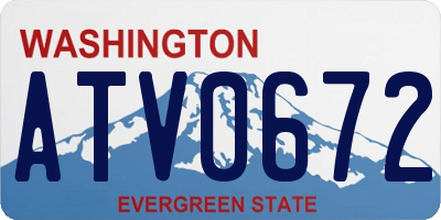 WA license plate ATV0672