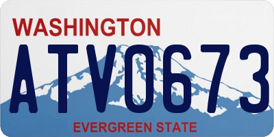 WA license plate ATV0673