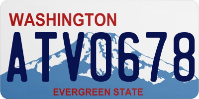WA license plate ATV0678