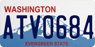 WA license plate ATV0684