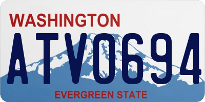 WA license plate ATV0694