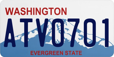 WA license plate ATV0701