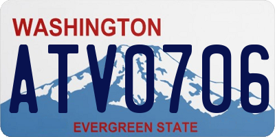 WA license plate ATV0706