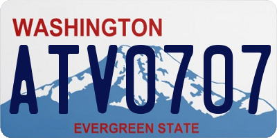 WA license plate ATV0707