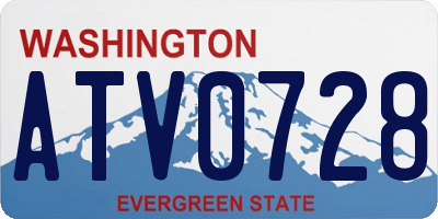 WA license plate ATV0728